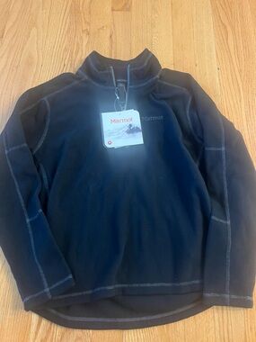 Marmot Black Quarter-Zip Fleece Pullover sweatshirt